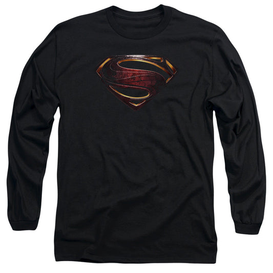 Justice League Movie Superman Logo Mens Long Sleeve Shirt Black Officially Licensed Officially Licensed
