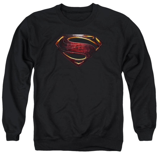Justice League Movie Superman Logo Mens Crewneck Sweatshirt Black Officially Licensed