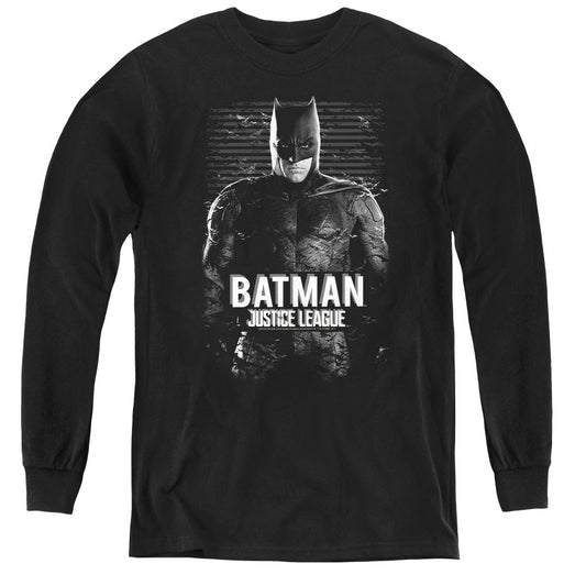 Justice League Movie Batman Long Sleeve Kids Youth T Shirt Black Officially Licensed