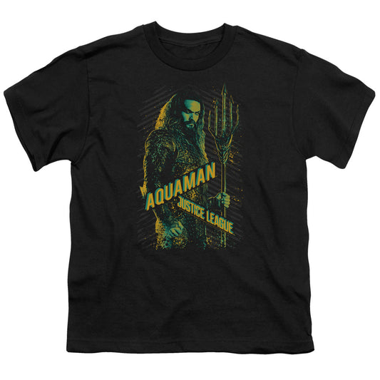 Justice League Movie Aquaman Kids Youth T Shirt Black Officially Licensed