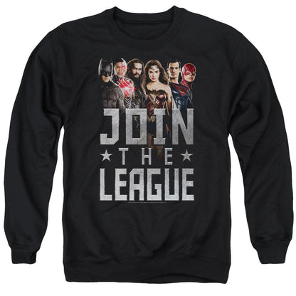 Justice League Movie Join The League Mens Crewneck Sweatshirt Black Officially Licensed