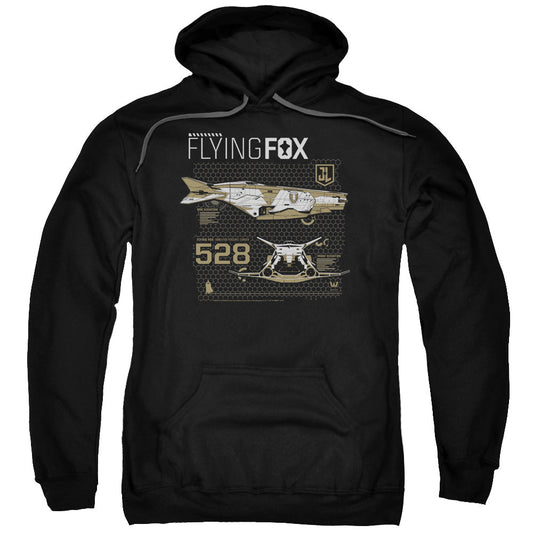 Justice League Movie Flying Fox Mens Hoodie Black Officially Licensed