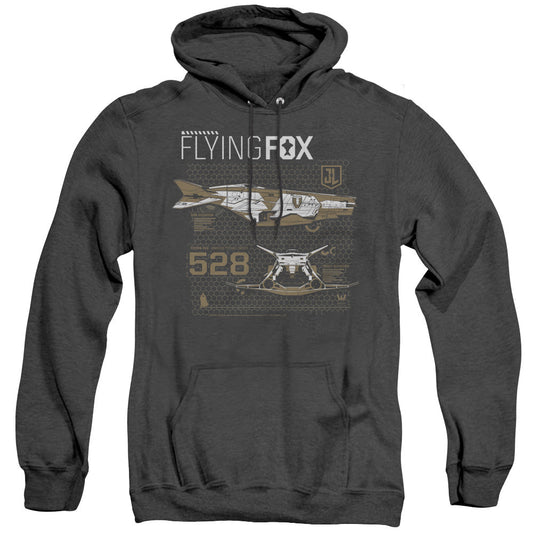 Justice League Movie Flying Fox Heather Mens Hoodie Black Officially Licensed