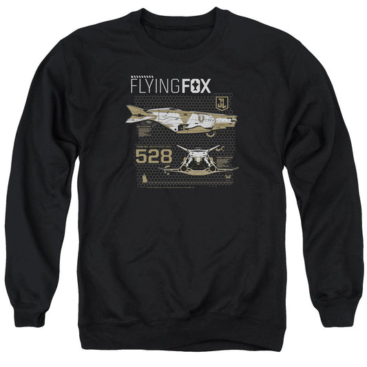 Justice League Movie Flying Fox Mens Crewneck Sweatshirt Black Officially Licensed