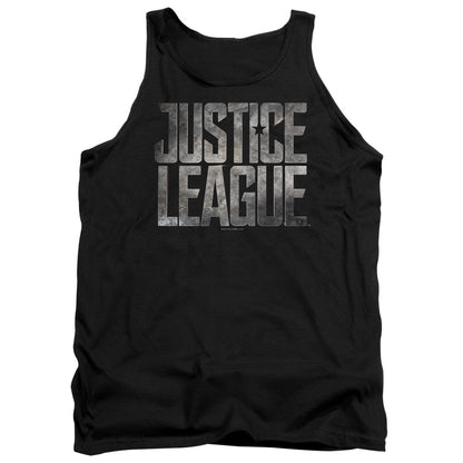 Justice League Movie Metal Logo Mens Tank Top Shirt Black Officially Licensed