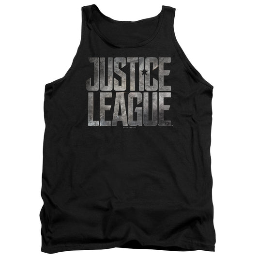 Justice League Movie Metal Logo Mens Tank Top Shirt Black Officially Licensed