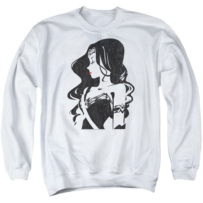 Justice League Movie Profile Mens Crewneck Sweatshirt White Officially Licensed