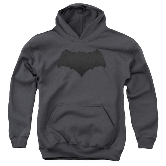 Justice League Movie Batman Logo Kids Youth Hoodie Charcoal Officially Licensed