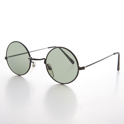 Round Hippie Vintage Sunglass with Glass Lens - Johnny