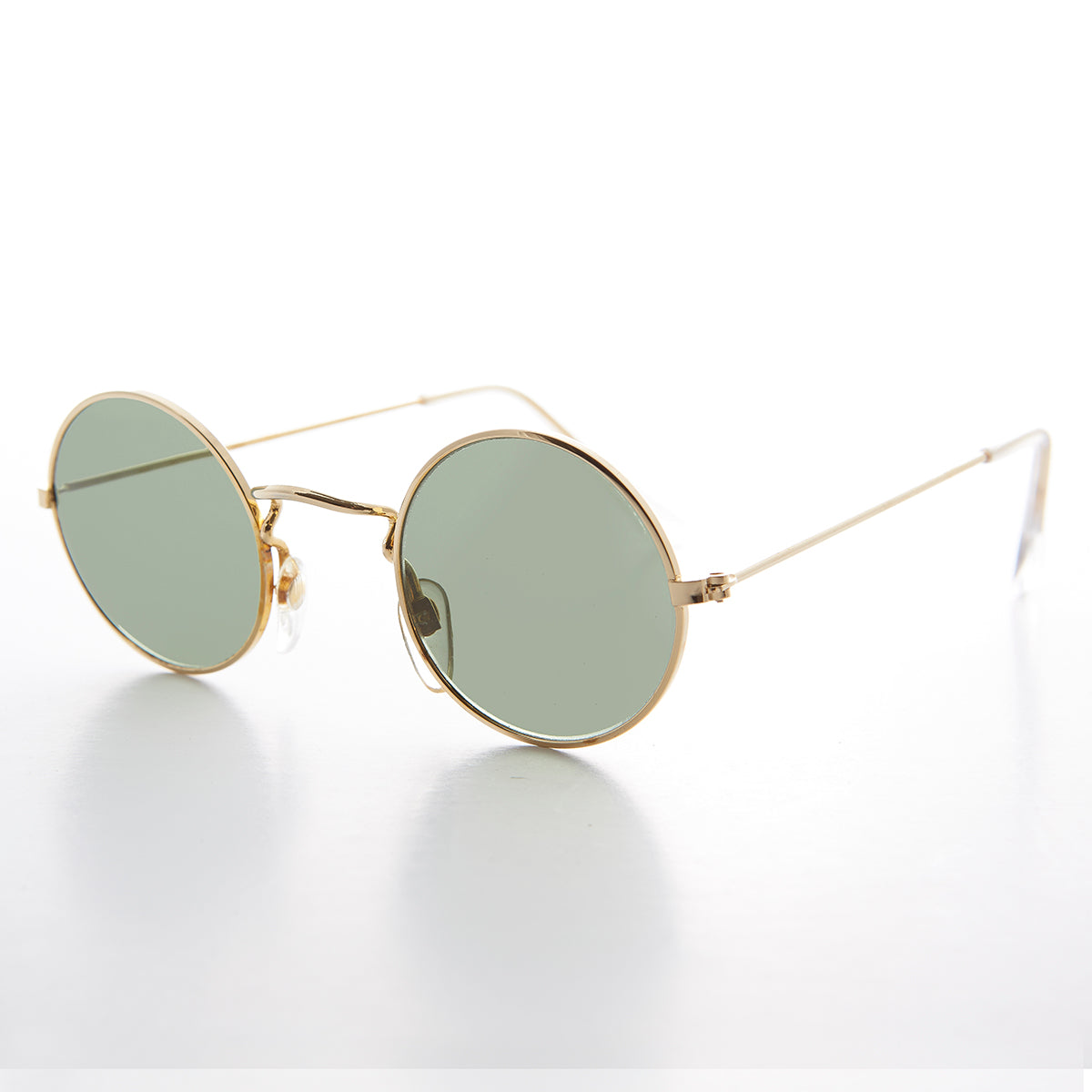 Round Hippie Vintage Sunglass with Glass Lens - Johnny