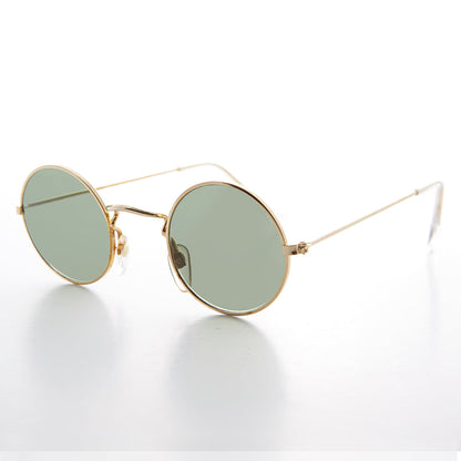Round Hippie Vintage Sunglass with Glass Lens - Johnny