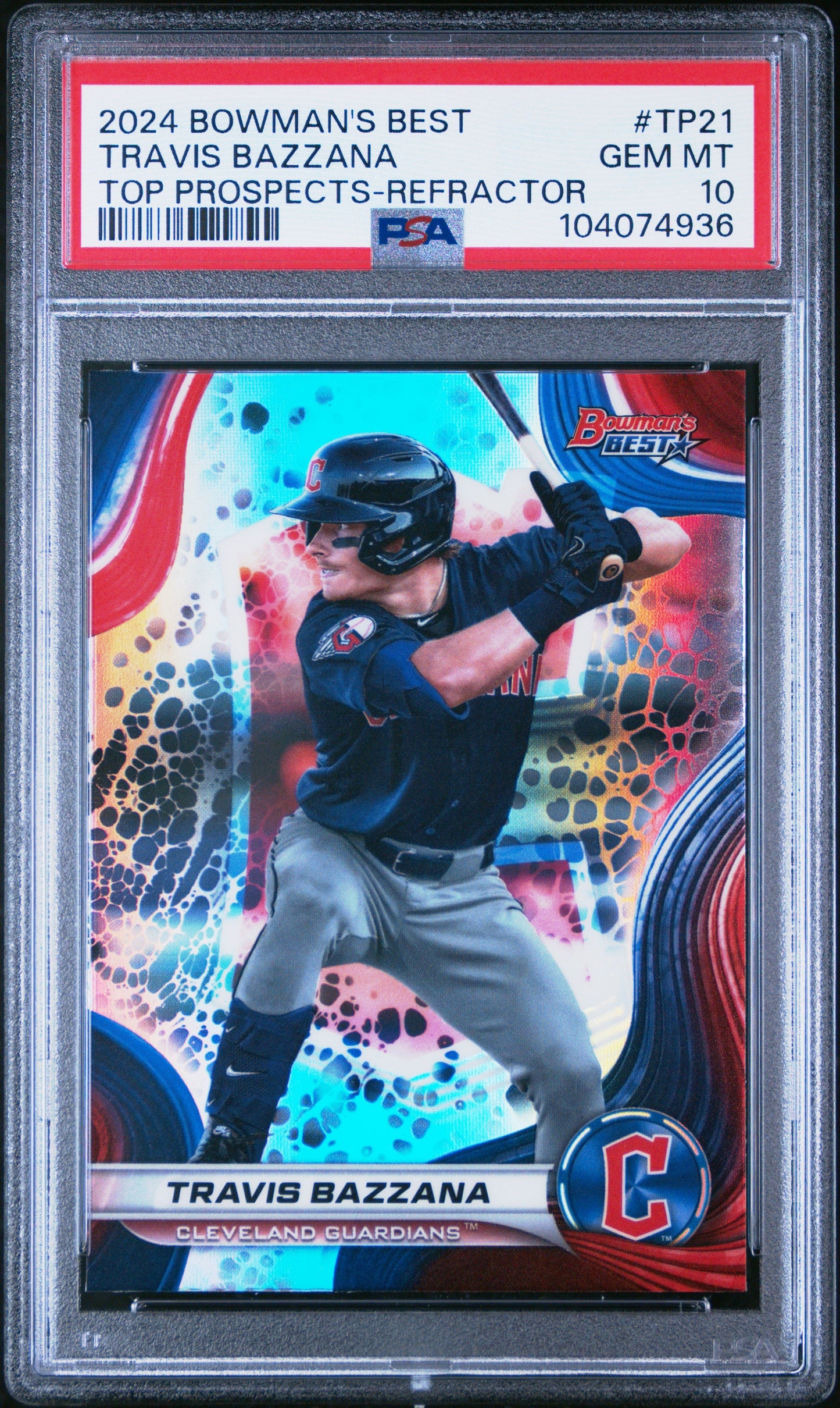 Graded 2024 Topps Bowmans Best Travis Bazzana #TP21 Top Prospects Refractor Rookie RC Baseball Card PSA 10 Gem Mint