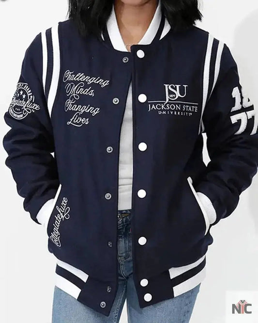 Jackson State University Navy Varsity Wool Jacket