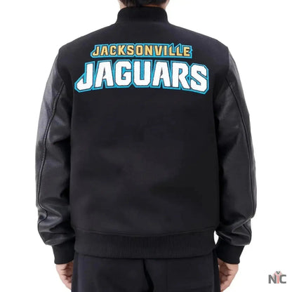 Jacksonville Jaguars Classic Rib Wool and Leather Jacket
