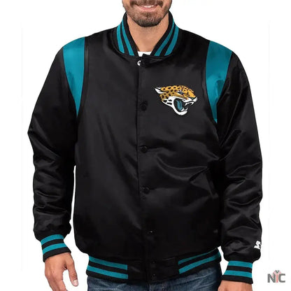 Jacksonville Jaguars Teal and Satin Jacket