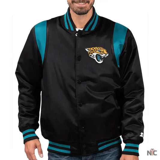 Jacksonville Jaguars Teal and Satin Jacket