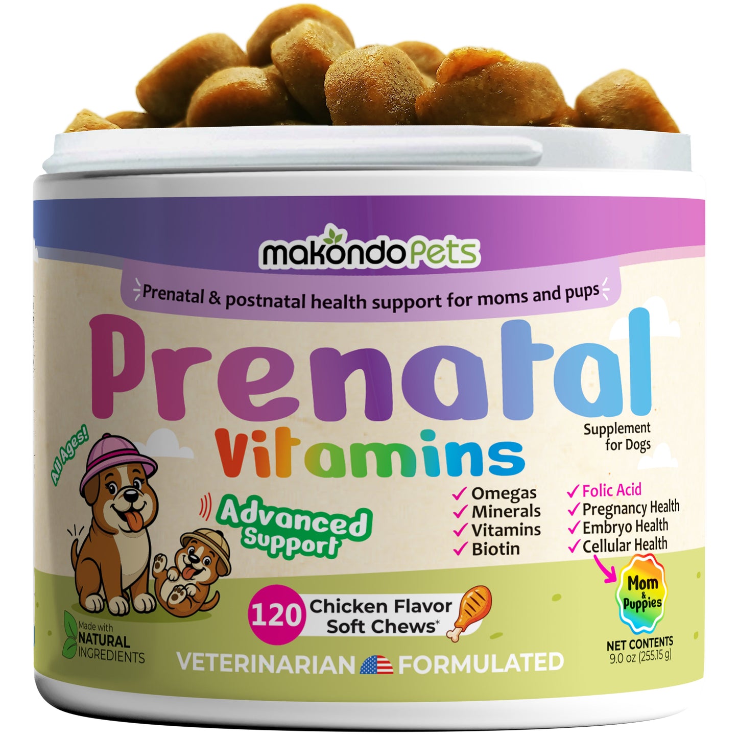 Dog Prenatal Vitamins - 120 Soft Chews