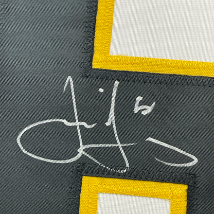 Framed Autographed/Signed Jaromir Jagr 35x39 Pittsburgh White Hockey Jersey JSA COA