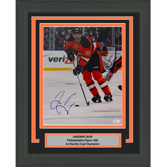 Framed Autographed/Signed Jaromir Jagr Philadelphia Flyers 11x14 Hockey Photo JSA COA