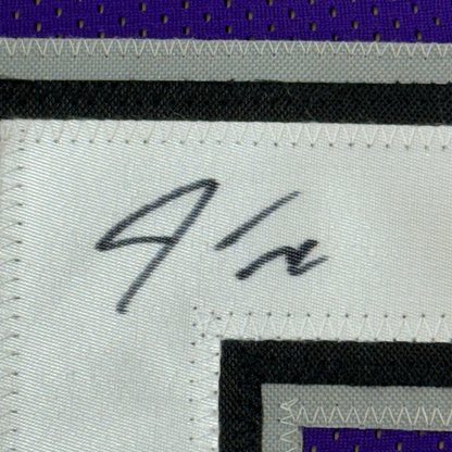 Framed Autographed/Signed Jason Williams 35x39 Sacramento Purple Basketball Jersey PSA/DNA COA