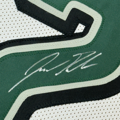 Framed Autographed/Signed Jason Kelce 35x39 Philadelphia White Football Jersey PSA/DNA COA