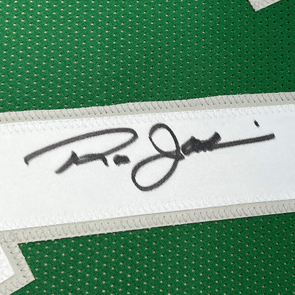 Framed Autographed/Signed Ron Jaworski 35x39 Philadelphia Green Football Jersey JSA COA