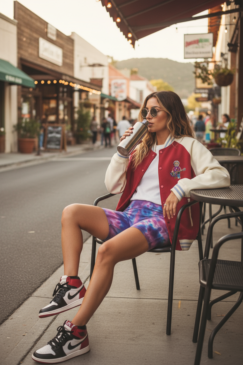 Jerry Garcia Top Hat Two Tone Raglan Sleeve Varsity Jacket