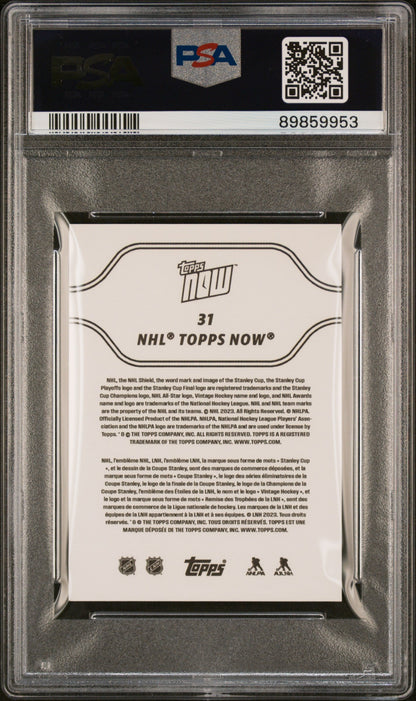 Graded 2023 Topps Now NHL Connor Bedard #31 Stickers Rookie RC Hockey Card PSA 9 Mint