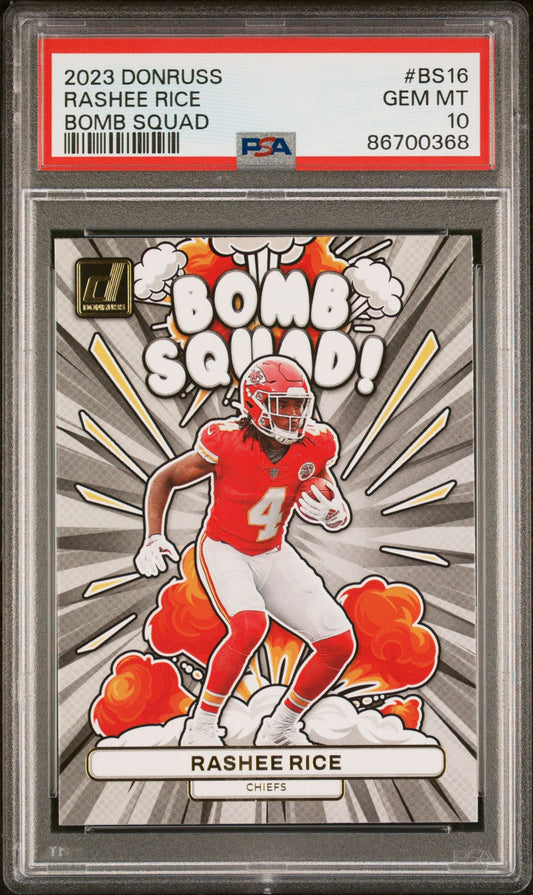 Graded 2023 Panini Donruss Rashee Rice #BS16 Bomb Squad Rookie RC Football Card PSA 10 Gem Mint
