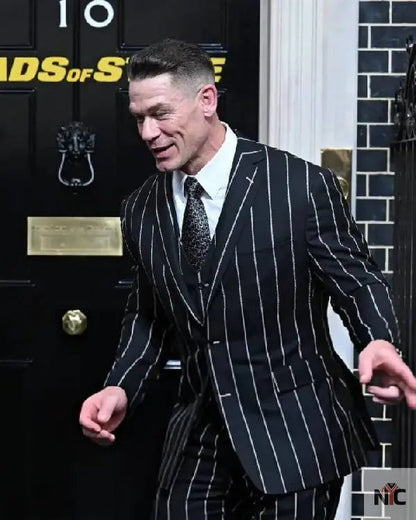 John Cena Head Of State Screening Striped Blazer
