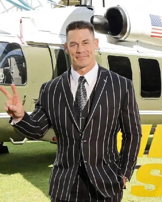 John Cena Head Of State Screening Striped Blazer