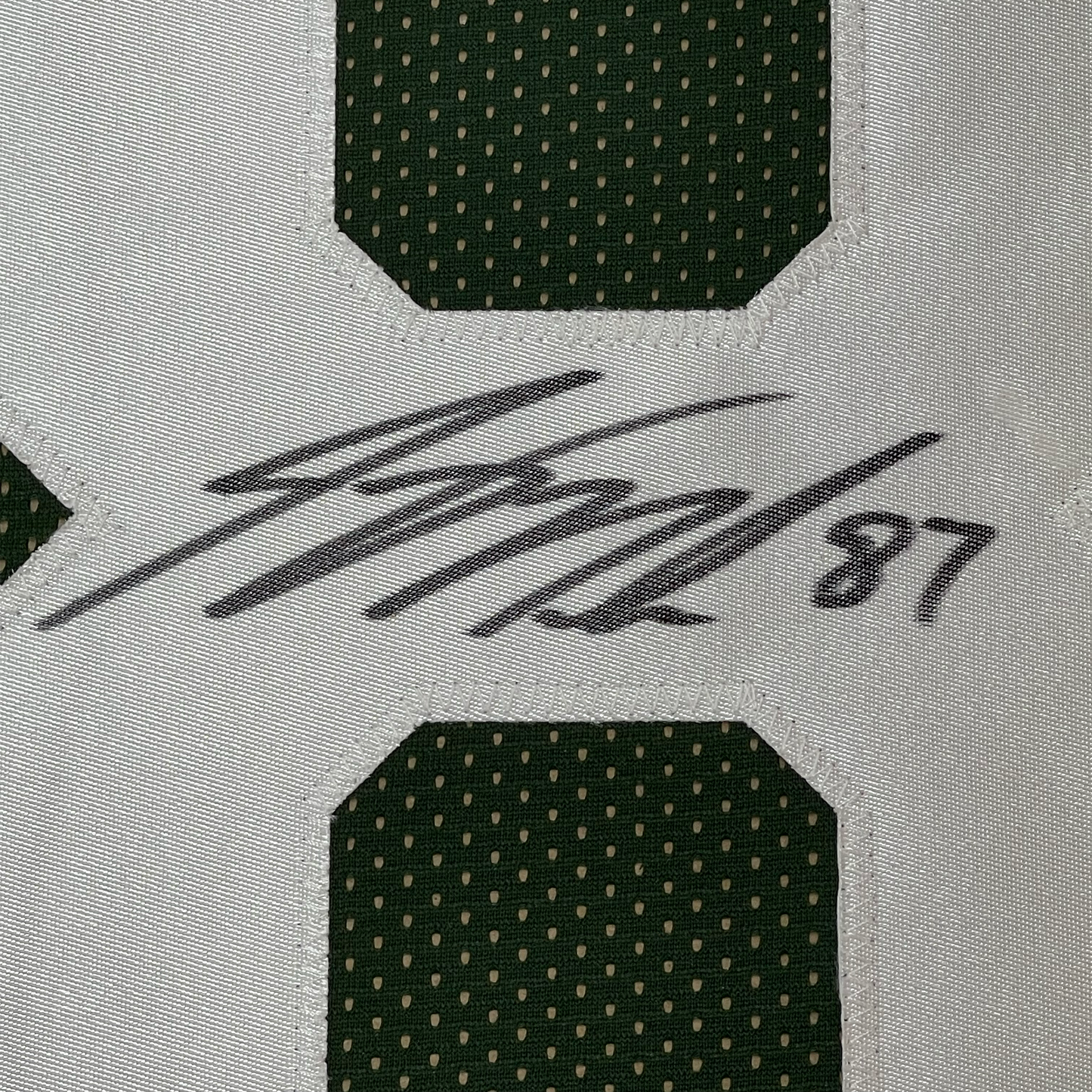 Framed Autographed/Signed Jordy Nelson 35x39 Green Bay Green Football Jersey JSA COA