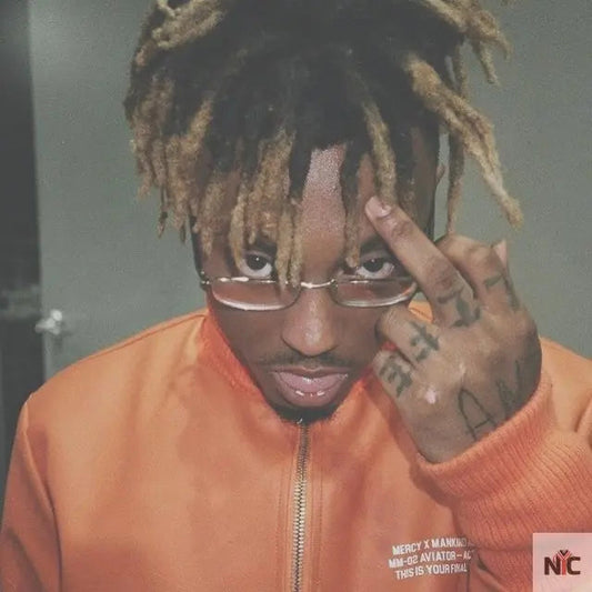 Juice Wrld Or­ange Avi­a­tor Jack­et