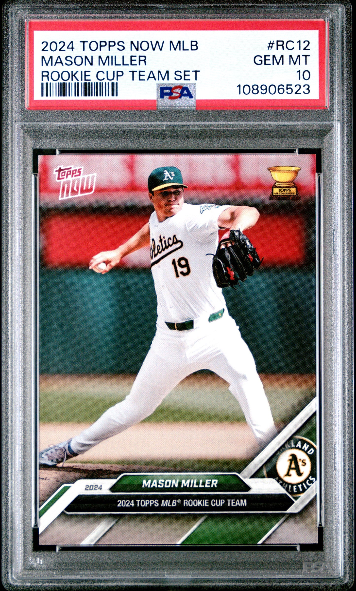 Graded 2024 Topps Now Mason Miller #RC12 Rookie Cup Team Set Baseball Card PSA 10 Gem Mint