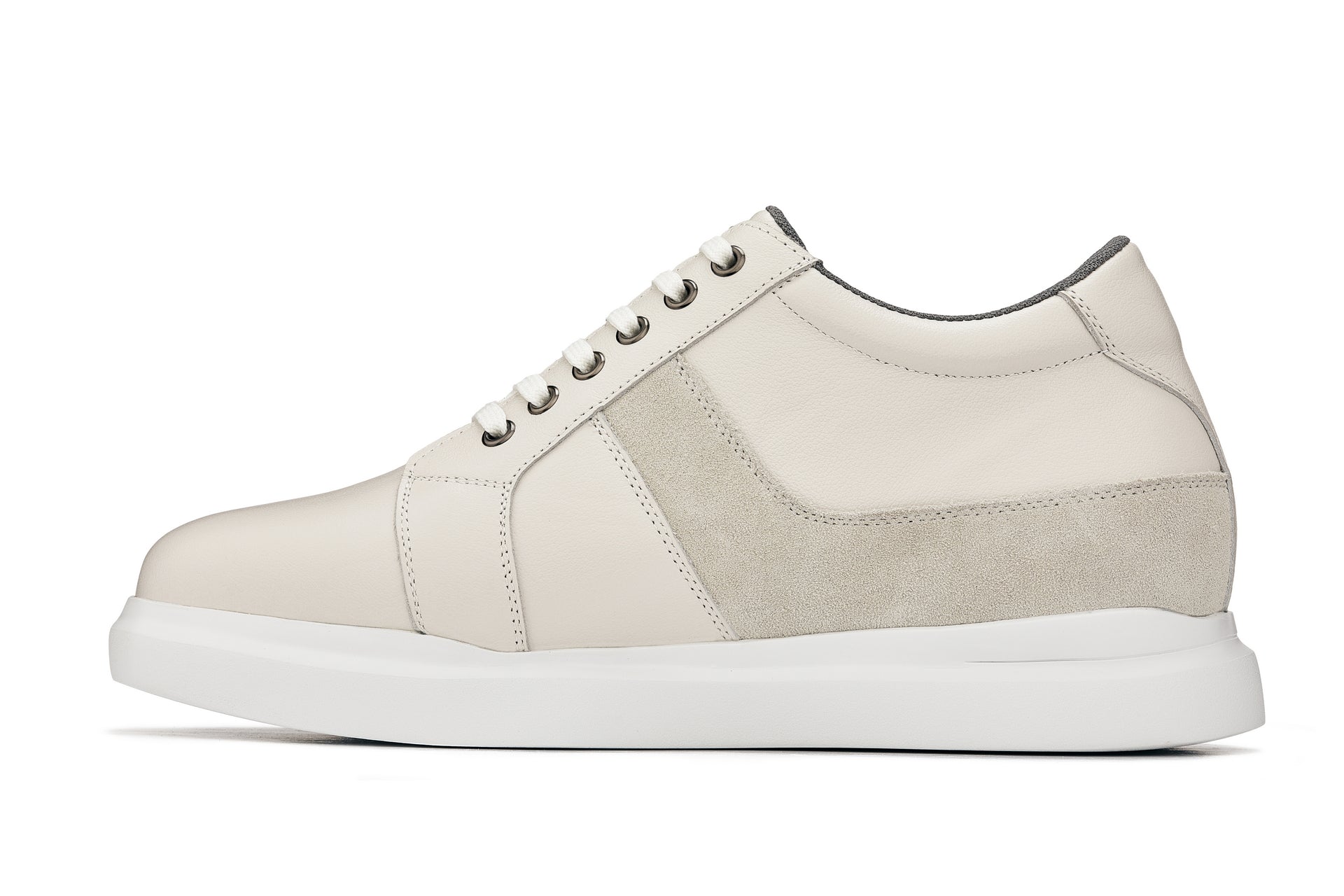 CALTO - K1531 - 3 Inches Taller (Off White) - Lightweight Leather Sneakers - Triathlete Store