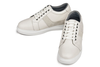 CALTO - K1531 - 3 Inches Taller (Off White) - Lightweight Leather Sneakers - Triathlete Store