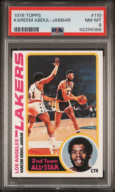 Graded 1978 Topps Kareem Abdul-Jabbar #110 Basketball Card PSA 8 NM-MT