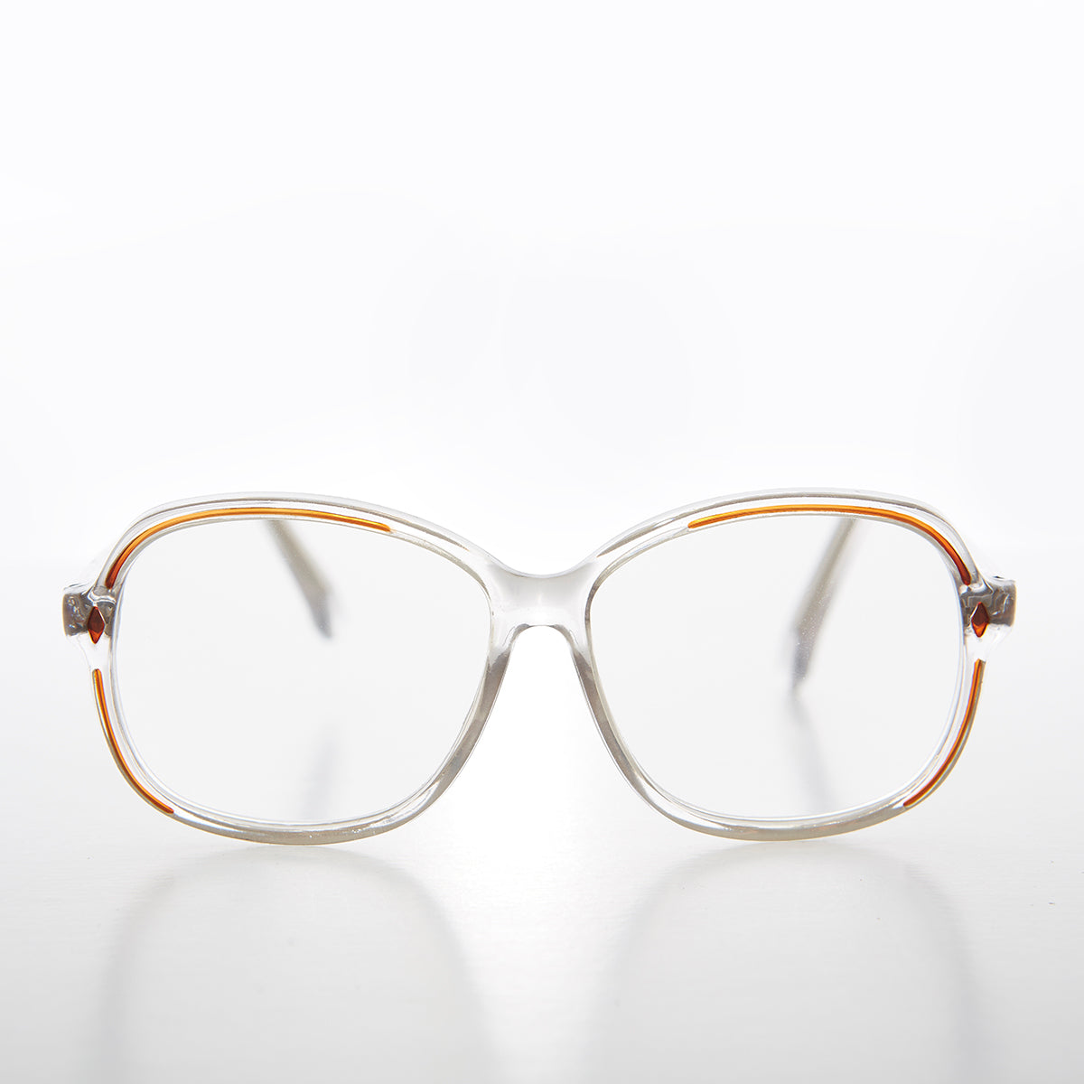 Clear Women's Retro Reading Glasses with Color Accents - Kara