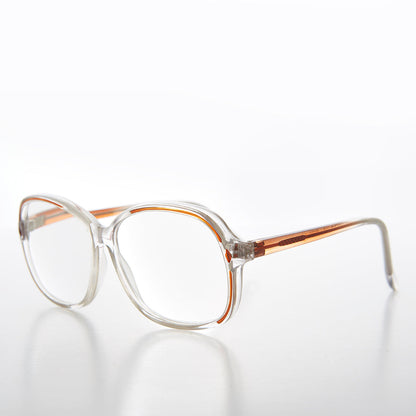 Clear Women's Retro Reading Glasses with Color Accents - Kara