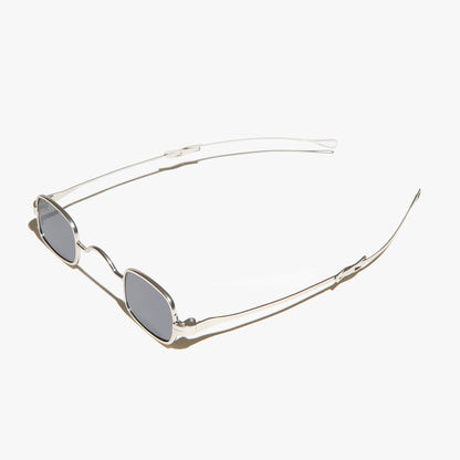 Tiny Rectangular Spectacle Sunglass with Sliding Temples - Kane