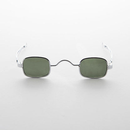 Small Square Spectacle Sunglass with Sliding Adjustable Temples
