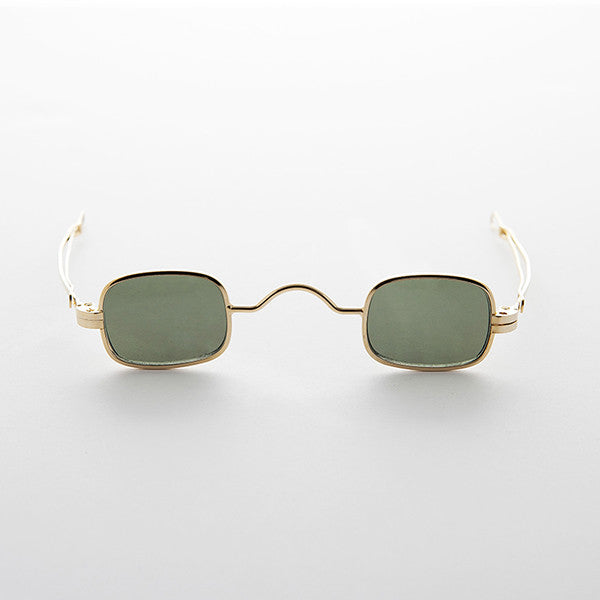 Small Square Spectacle Sunglass with Sliding Adjustable Temples