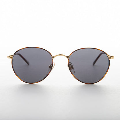 Gold Round Preppy Classic Metal Vintage Sunglass - Kelsey