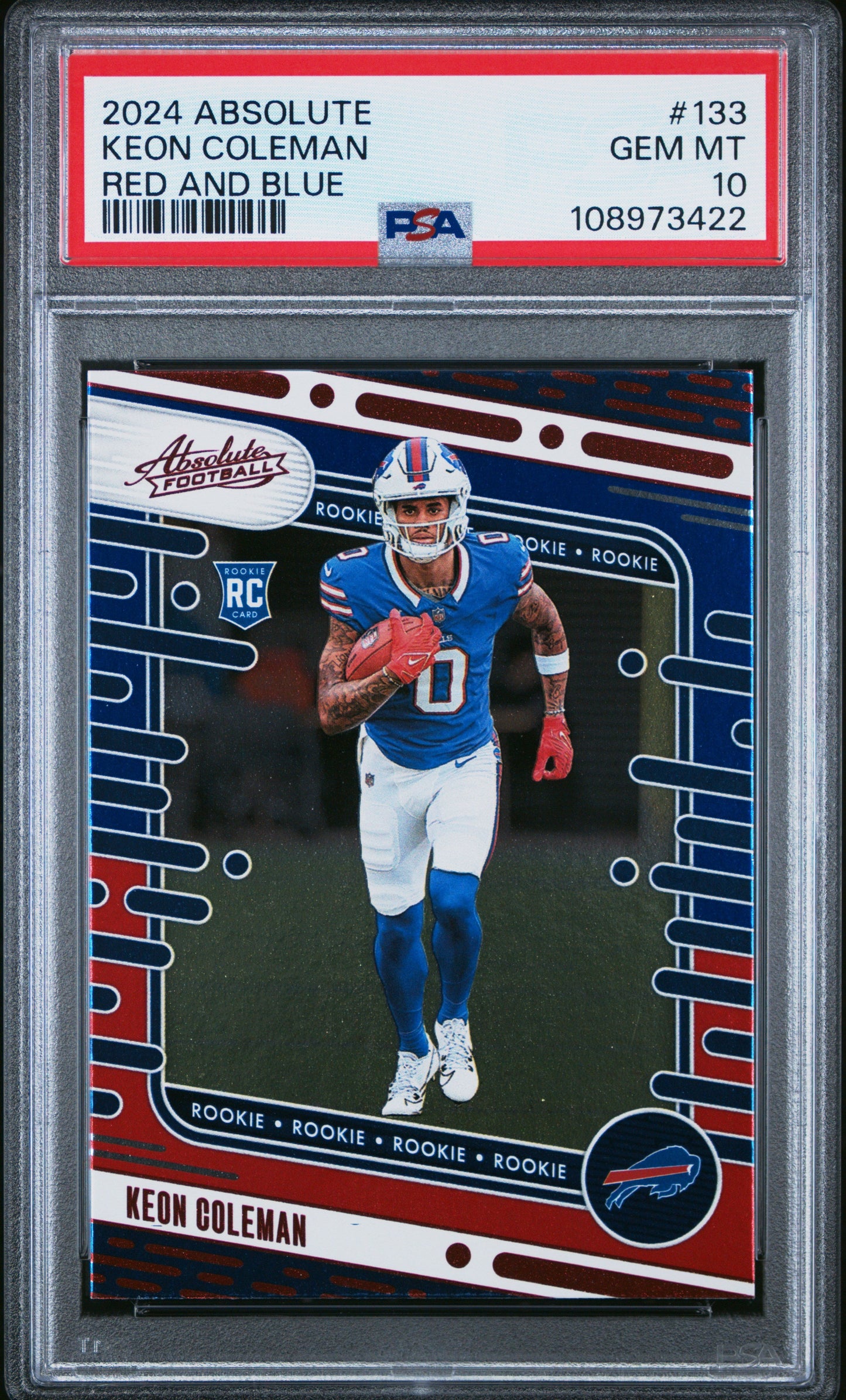 Graded 2024 Panini Absolute Keon Coleman #133 Rookie RC Football Card PSA 10 Gem Mint