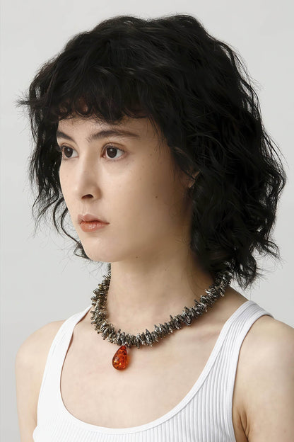 Amber Pendant Necklace