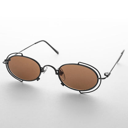 Tiny Oval 90s Metal Vintage Sunglasses - Klaus