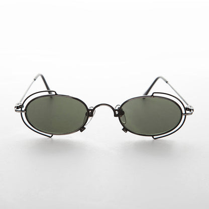 Tiny Oval 90s Metal Vintage Sunglasses - Klaus