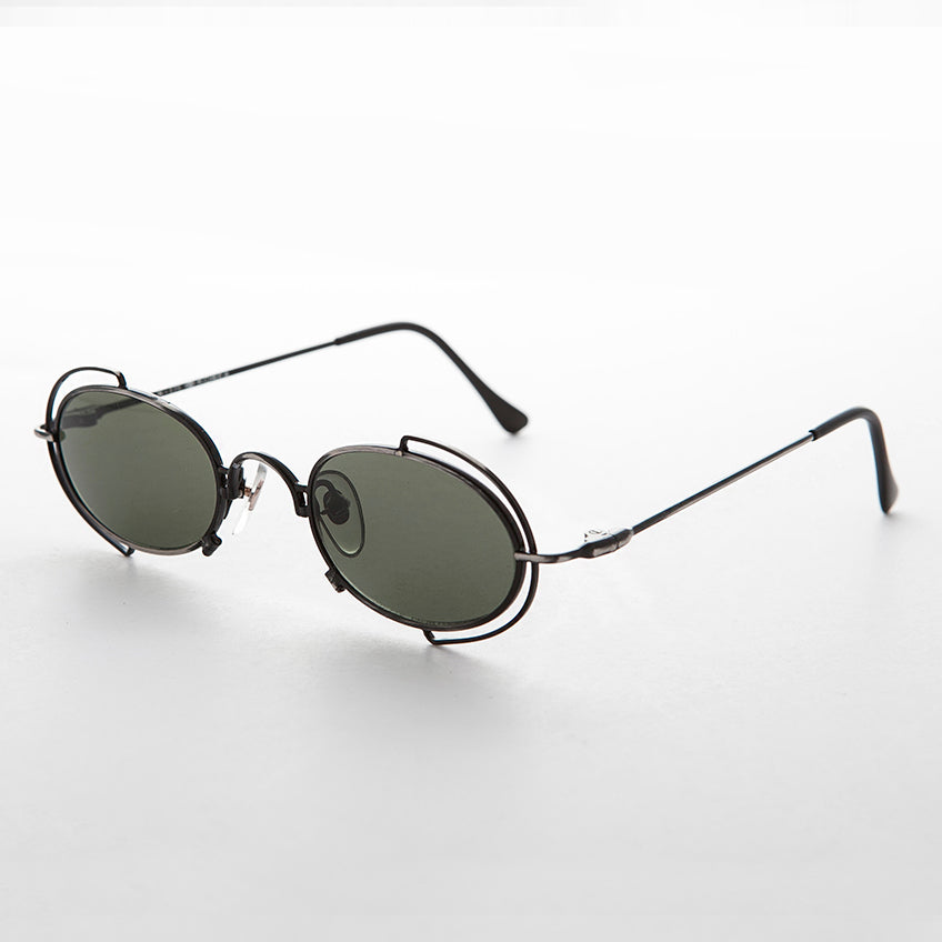 Tiny Oval 90s Metal Vintage Sunglasses - Klaus