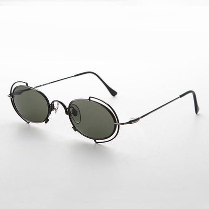 Tiny Oval 90s Metal Vintage Sunglasses - Klaus