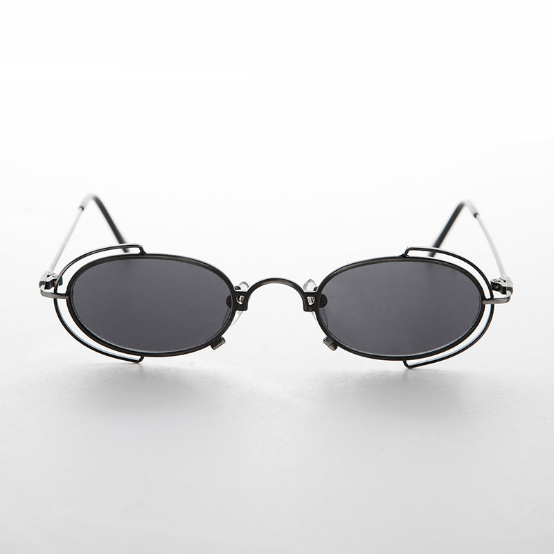Tiny Oval 90s Metal Vintage Sunglasses - Klaus